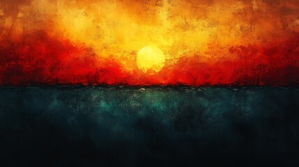Fototapeta premium Abstract Sunset Over Dark Water. Generative AI