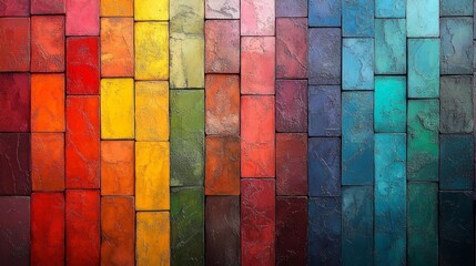 Fototapeta premium Vibrant Colorful Brick Wall Background. Generative AI