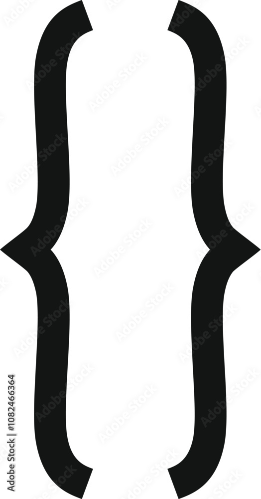 Poster simple yet essential symbol, curly brackets define code blocks, playing a crucial role in structurin