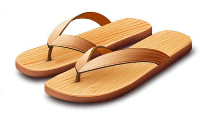 A pair of brown wooden flip-flops with a simple design, perfect for casual wear and beach outings.