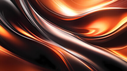 Naklejka premium Vibrant futuristic abstract background featuring dynamic brown, orange, and black light trails, radiating energy and modern sophistication. Futurity. Illustration