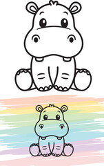 white background animal vectors, cats, elephants, hippos, giraffes, elephants, dinos