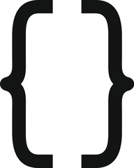 Black curly brackets symbol indicating a code block in programming