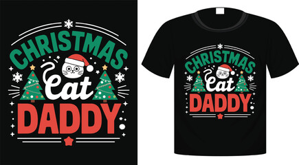 Fototapeta premium Merry Christmas holiday typography T-Shirt Design, Sticker, Bag, Mug Design for print ready