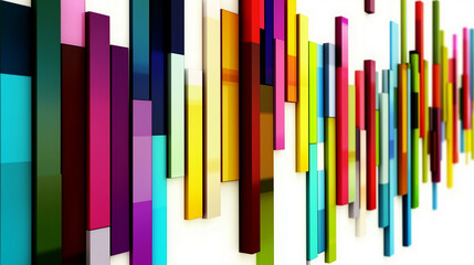 Vertical multi-colored lines background with white background