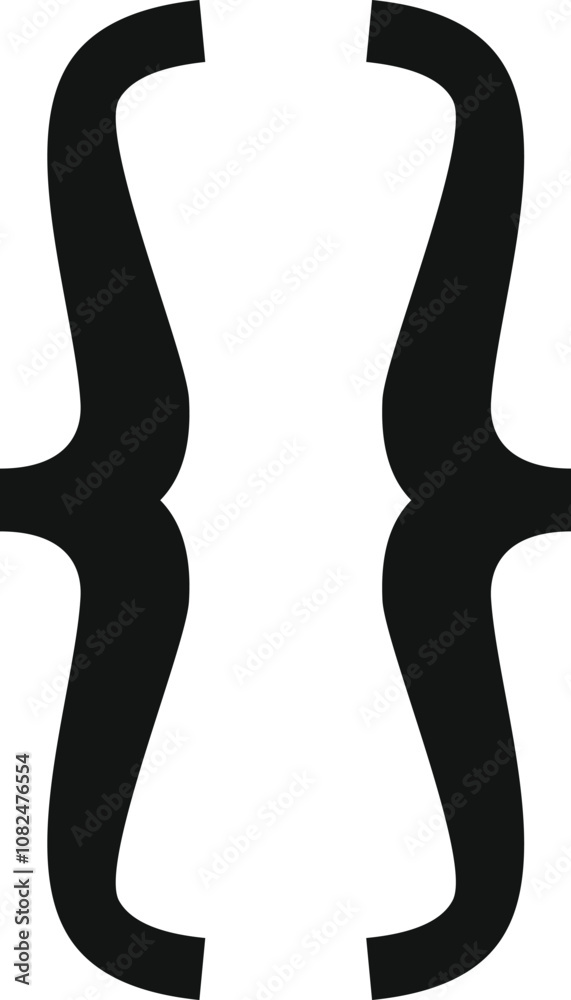 Aufkleber black curly brackets symbolize programming, coding, and software development