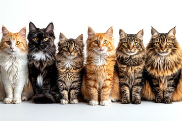 Popular cat breeds illustration
