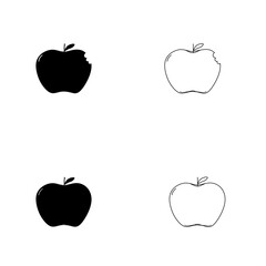 vector apple doodles. outline drawing of a fruit isolated on a white background
