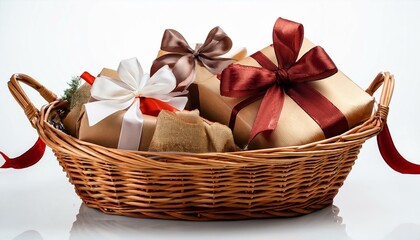 gift basket on white background
