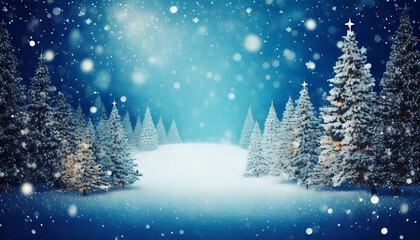 冬に山で雪が降り積もる風景　真ん中に文字スペース