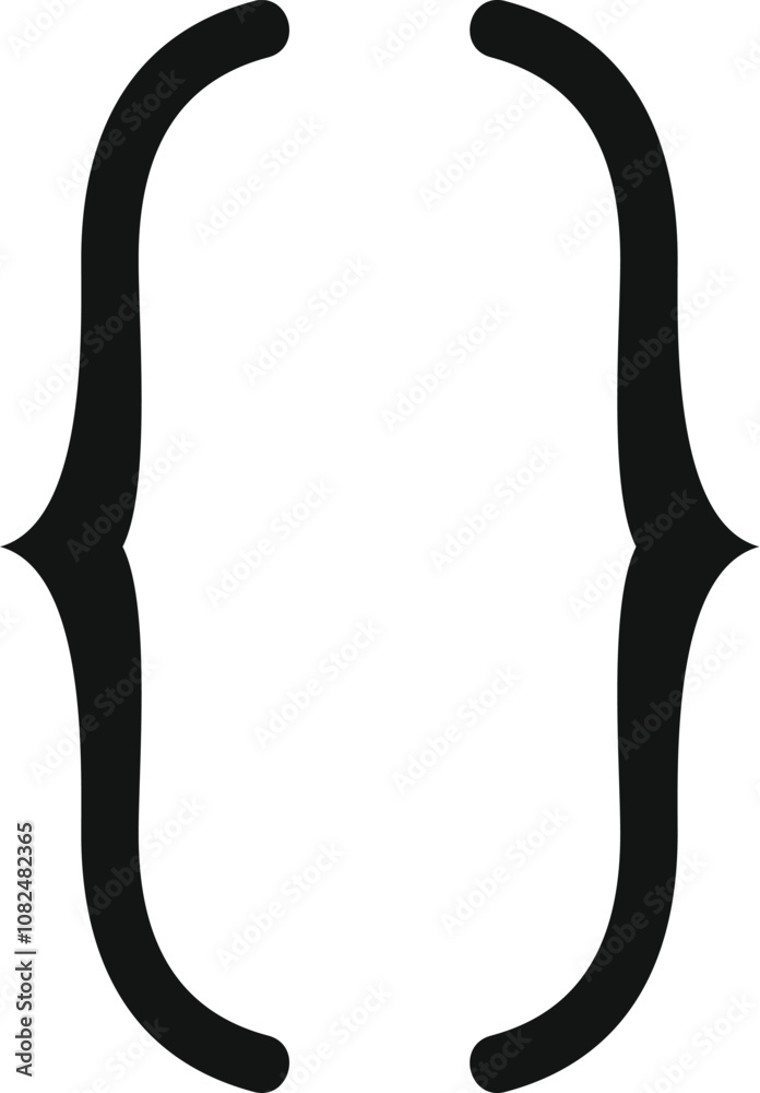 Poster curly brackets framing nothing, symbolizing potential, programming, and coding concepts