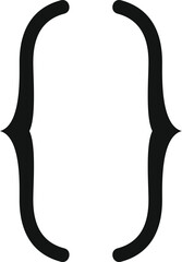 Curly brackets framing nothing, symbolizing potential, programming, and coding concepts