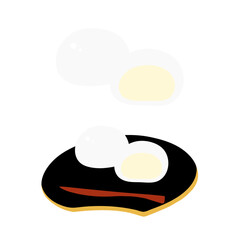 白あんのまんじゅうの手描きカラーイラストセット