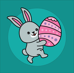 Easter Bunny with Easter eggs