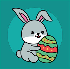 Easter Bunny with Easter eggs