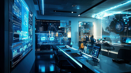 A high-tech lab where engineers are designing ambient computing systems for the hospitality industry