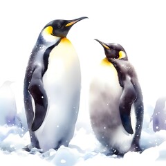 Obraz premium 황제펭귄, 수채화 (Emperor Penguin, water colour) 