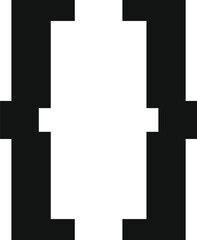 Fototapeta premium Pixelated square brackets symbolize coding, programming, and software development