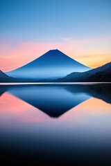 Fototapeta premium Illustration of peaceful, quiet mountain