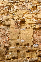 detail of an old stone wall in Tarragona