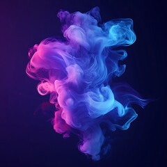 Artistic Neon Smoke with Bold Purple and Blue Lighting Illustration