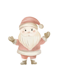 Cute and cheerful Santa Claus character celebrating the joy of Christmas in a festive design