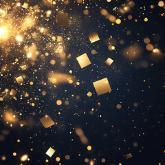 Abstract Background with Golden Particles and Glittering Effects for Celebrations, Events, and Festive Occasions