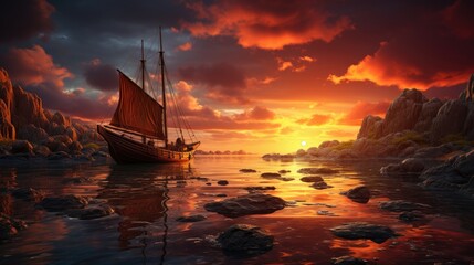 Obraz premium sailing in the sea 