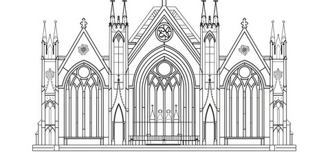 Obraz premium An architectural drawing of an elegant Art building