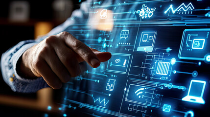 Close-up of ambient computing applications in devices that track user habits for personalized recommendations