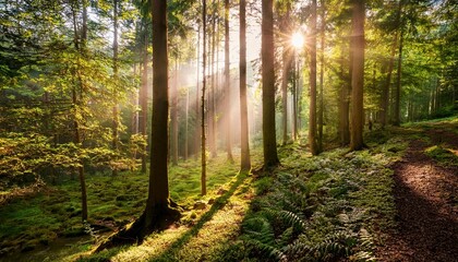 Fototapeta premium sunlight through the forest