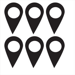 Location icon. Place symbol. GPS sign. Flat isolated vector illustration on white background.