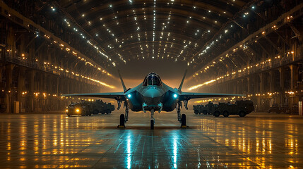 F-35 Lightning II Stealth Fighter Jet in Hangar