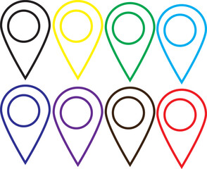 Location or map pin icon symbol. vector illustration