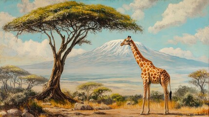 Fototapeta premium Giraffe in the African Savanna