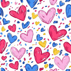 Seamless pattern heart collection for valentines