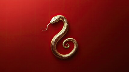 A minimalist red background with a subtle golden snake motif, evoking the elegance and symbolism of the 2025 Year of the Snake