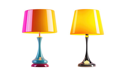 Obraz premium Colorful and stylish lamps providing modern lighting for any interior, on transparent background.
