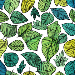 modern 2D doodle cartoon flower concept with open space for text, featuring whimsical floral and leafy elements on crisp white backgrounds.