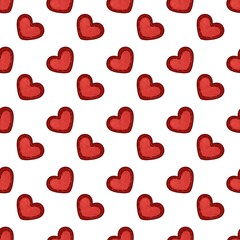 Red Small Hearts with Stripe Seamless Pattern Design
