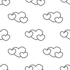 Simple Big Three Hearts Seamless Pattern Design