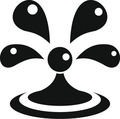 Minimalist vector illustration featuring water splashing from a fountain, creating a symmetrical and elegant design