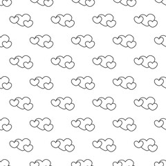 Simple Small Three Hearts Seamless Pattern Design