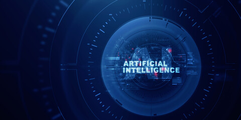 2d illustration Artificial Intelligence (AI) concept