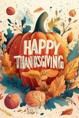Greeting card design for thanksgiving holiday.