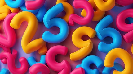 Fototapeta premium A colorful background of numbers 2, 5 and 9 in pink, blue and yellow, creating a playful and abstract design.