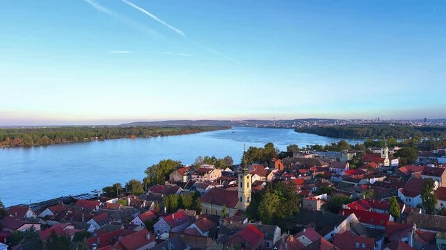 the historic Zemun district, the quay along the Danube River offers a charming, old-town feel with cobblestone paths, quaint riverside cafes, and colorful architecture