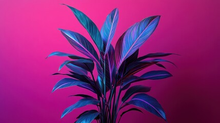 Obraz premium A vibrant plant against a pink background, showcasing striking colors and textures.