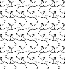 Seamless background with funny birds