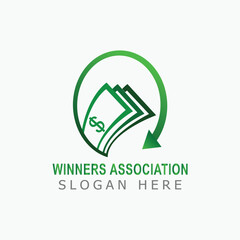 winners association money Logo design. cultivation and seed logo. Vector logo design.